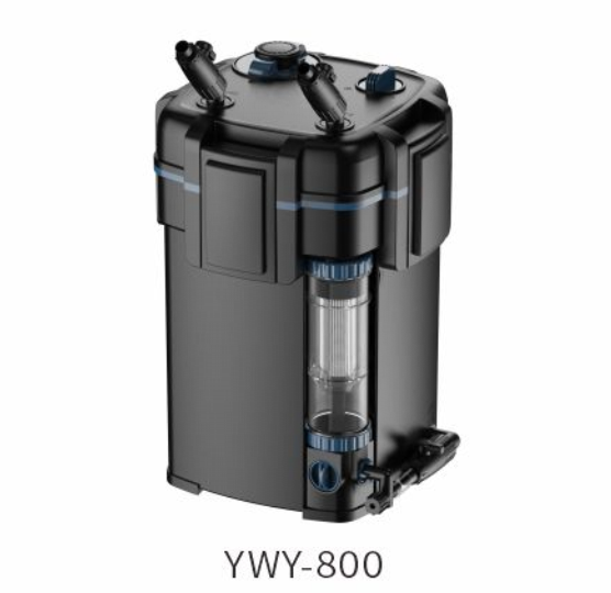 High powered canister filter with uv light for algea control and easy clean prefilter  - model ywy 800